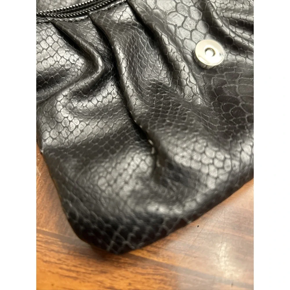 Vintage JL Black‎ Python Print Wristlet Wallet